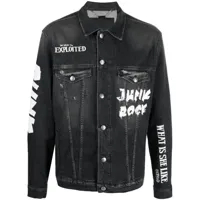 john richmond veste en jean à imprimé punk rock - noir