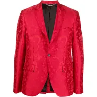 john richmond blazer boutonné à motif en jacquard - rouge