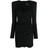 john richmond robe courte à design drapé - noir