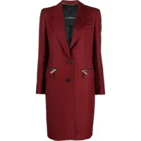 john richmond manteau boutonné à détails de zips - rouge