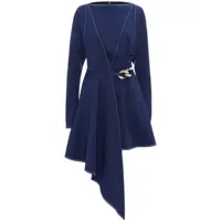 jw anderson robe asymétrique à détail de chaîne - bleu