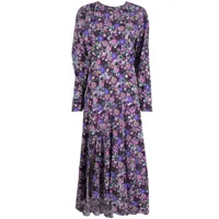 isabel marant robe longue à fleurs - violet