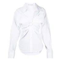 alexander wang chemise froncée à détail noué - blanc