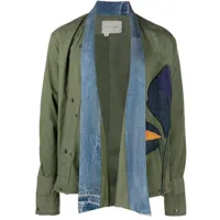 greg lauren veste militaire à design patchwork - vert