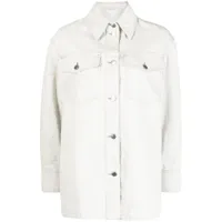 stella mccartney chemise en jean à détails brodés - blanc