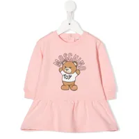 moschino kids robe-sweat à logo teddy bear - rose