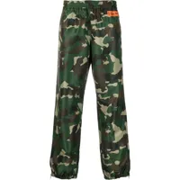 heron preston pantalon de jogging camo à patch logo - vert