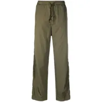 diesel pantalon droit à logo en jacquard - vert