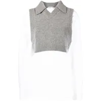 alexander wang chemise-pull à design superposé - blanc