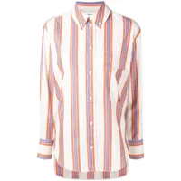 victoria beckham chemise boutonnée à rayures - multicolore