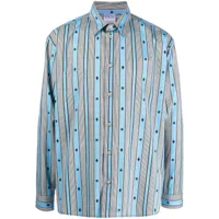 marcelo burlon county of milan chemise boutonnée à rayures - bleu