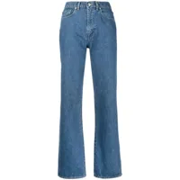 kenzo jean droit à taille haute - bleu