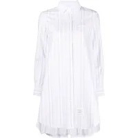 thom browne robe-chemise à rayures - blanc
