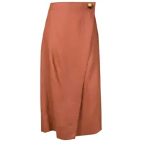 alcaçuz jupe portefeuille à design asymétrique - marron