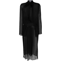 filippa k robe transparent à col noué - noir