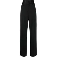 filippa k pantalon de tailleur en laine à taille haute - noir
