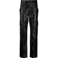 marant étoile pantalon vayonili en cuir artificiel - noir