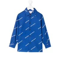 marcelo burlon county of milan kids chemise à logo - bleu