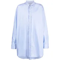 maison margiela chemise oxford en coton biologique - bleu