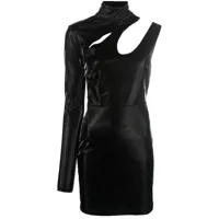rotate robe asymétrique à design à une épaule - noir