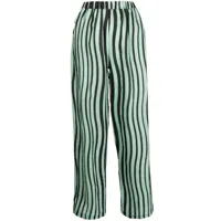 bambah pantalon alya droit à rayures - vert