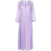 bambah robe longue à pois - violet