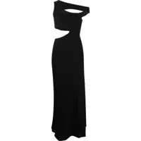 staud robe longue prismatic à design asymétrique - noir
