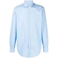massimo alba chemise à col italien - bleu