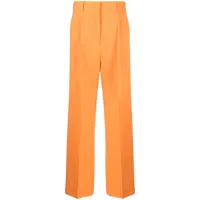 msgm pantalon droit à taille haute - orange