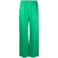 msgm pantalon palazzo en jacquard - vert