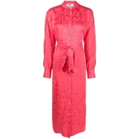 msgm robe-chemise à taille ceinturée - rose