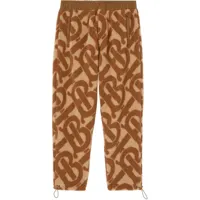 burberry pantalon de jogging à motif monogrammé en jacquard - tons neutres