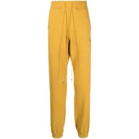 rhude pantalon de jogging à logo brodé - jaune