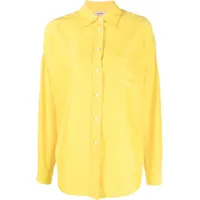 alberto biani chemise en soie à manches longues - jaune