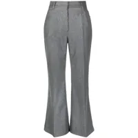 stella mccartney pantalon de tailleur en laine à coupe évasée - gris