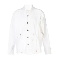 greg lauren chemise à franges - blanc