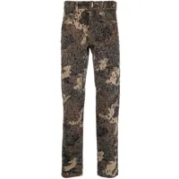 givenchy pantalon droit à imprimé camouflage - 232 brown/beige