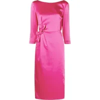 p.a.r.o.s.h. robe mi-longue à détail de nœud - rose