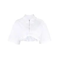 jacquemus chemise la chemise silpa à coupe crop - blanc