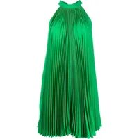 styland robe évasée plissée à dos-nu - vert