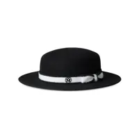 maison michel chapeau rod à plaque logo - noir