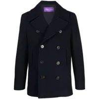 ralph lauren purple label manteau à boutonnière croisée - bleu