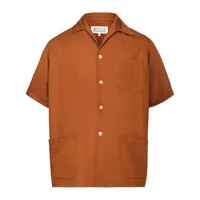 maison margiela chemise en tweed à manches courtes - orange