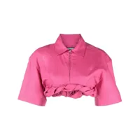 jacquemus chemise la chemise silpa à coupe crop - rose