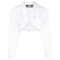 jacquemus chemise machou à coupe crop - blanc