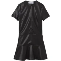 proenza schouler white label robe courte en cuir artificiel à volants - noir