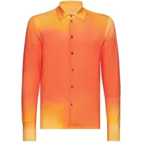 ferragamo chemise à effet dégradé - orange