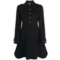 moschino robe-chemise courte à coupe évasée - noir