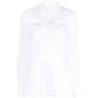 genny chemise boutonnée à fronces - blanc