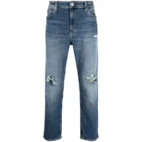 calvin klein jeans jean droit à effet usé - bleu